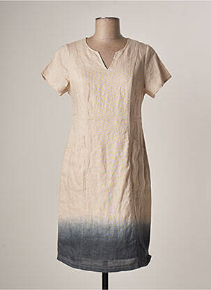 Robe mi-longue manches courtes manches courtes beige MERI & ESCA femme