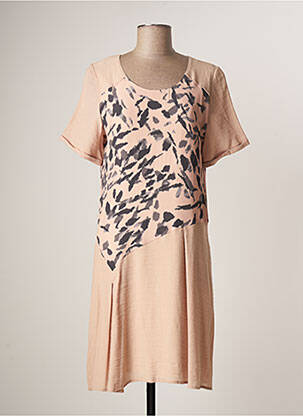 Robe mi-longue fermeture zippée au dos manches courtes orange MERI & ESCA femme