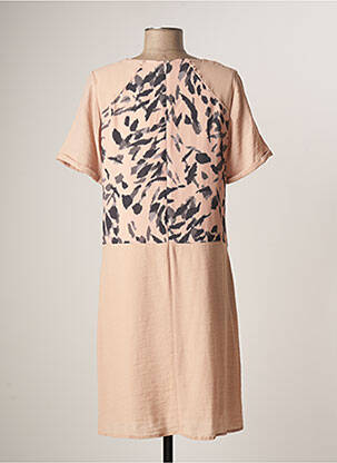 Robe mi-longue fermeture zippée au dos manches courtes orange MERI & ESCA femme