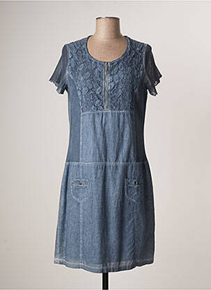 Robe mi-longue manches courtes manches courtes bleu MERI & ESCA femme