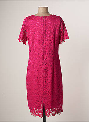 Robe mi-longue fermeture zippée au dos manches courtes rose FRANCE RIVOIRE femme