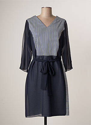 Robe mi-longue manches 3/4 manches 3/4 bleu MERI & ESCA femme