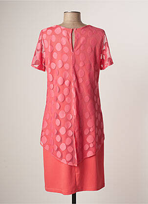 Robe mi-longue coupe fluide manches courtes rose FRANCE RIVOIRE femme