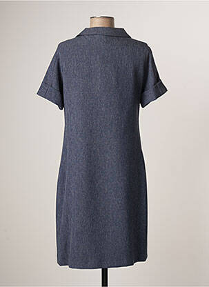 Robe mi-longue manches courtes manches courtes bleu FRANCE RIVOIRE femme
