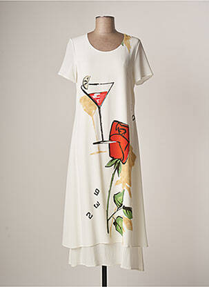 Robe longue manches courtes manches courtes blanc MERI & ESCA femme
