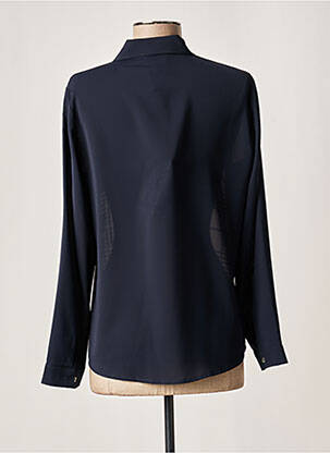 Chemisier tissage crêpe manches longues bleu GUY DUBOUIS femme