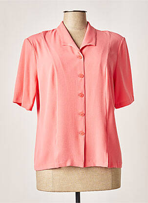 Chemisier tissage crêpe manches courtes rose GUY DUBOUIS femme
