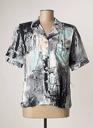 Chemisier manches courtes manches courtes gris FRANCE RIVOIRE femme