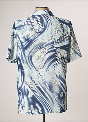 Chemisier coupe cintrée manches courtes bleu FRANCE RIVOIRE femme