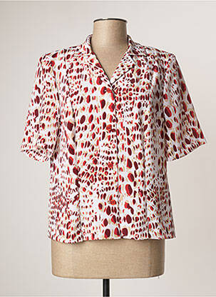 Chemisier coupe cintrée manches courtes rouge FRANCE RIVOIRE femme