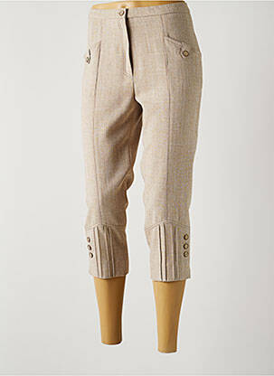 Pantacourt taille haute taille haute beige GUY DUBOUIS femme