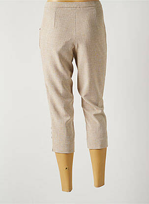 Pantacourt taille haute taille haute beige GUY DUBOUIS femme