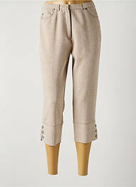 Pantacourt stretch taille normale beige FRANCE RIVOIRE femme