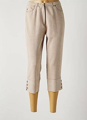 Pantacourt stretch taille normale beige FRANCE RIVOIRE femme