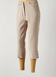 Pantacourt stretch taille haute beige FRANCE RIVOIRE femme
