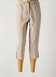 Pantacourt stretch taille normale beige FRANCE RIVOIRE femme