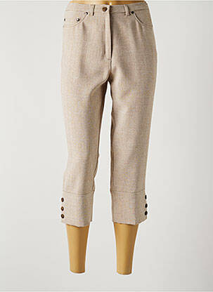 Pantacourt stretch taille normale beige FRANCE RIVOIRE femme