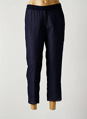 Pantalon 7/8 fermeture zippée sous rabat boutonné taille normale bleu MERI & ESCA femme