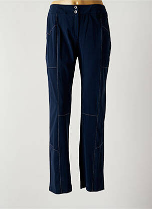 Pantalon droit stretch taille normale bleu FRANCE RIVOIRE femme