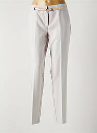Pantalon chino fermeture zippée sous rabat avec crochet taille normale gris FRANCE RIVOIRE femme