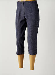 Pantacourt stretch taille haute bleu GUY DUBOUIS femme