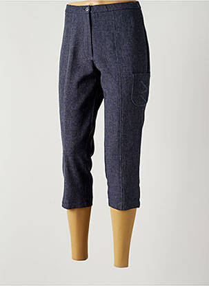 Pantacourt taille haute taille haute bleu GUY DUBOUIS femme