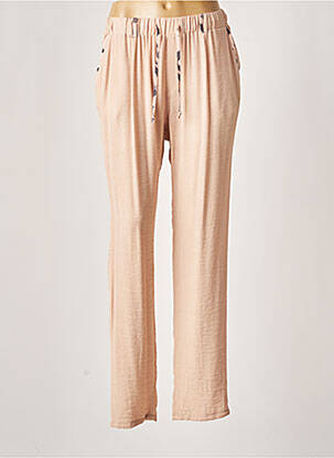 Pantalon droit tissage crêpe taille normale rose MERI & ESCA femme