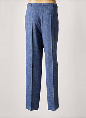 Pantalon droit fermeture zippée sous rabat boutonné taille normale bleu GUY DUBOUIS femme