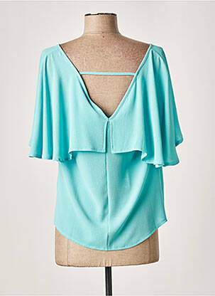 Top coupe fluide manches courtes bleu GUY DUBOUIS femme
