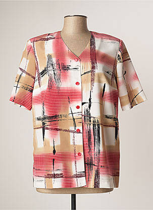 Chemisier tissage crêpe manches courtes rouge GUY DUBOUIS femme