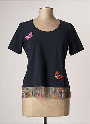 Top imprimé fantaisie manches courtes bleu GUY DUBOUIS femme