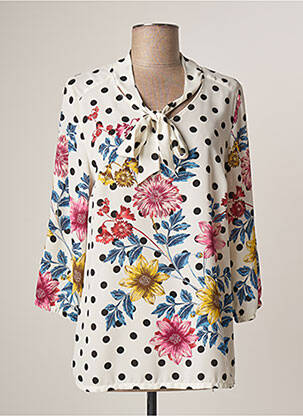 Blouse légère et transparente manches 3/4 blanc GUY DUBOUIS femme