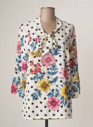 Blouse légère et transparente manches 3/4 blanc GUY DUBOUIS femme
