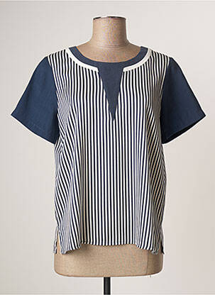 T-shirt col rond manches courtes bleu MERI & ESCA femme