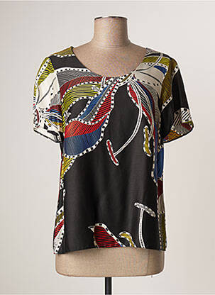 Top imprimé fantaisie manches courtes noir MERI & ESCA femme