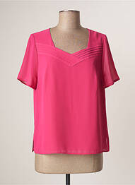 Top col carré manches courtes rose MERI & ESCA femme