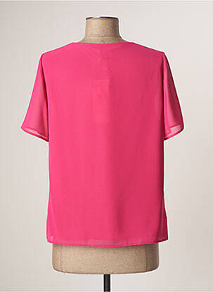 Top col carré manches courtes rose MERI & ESCA femme