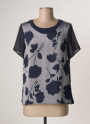 Top stretch manches courtes bleu FRANCE RIVOIRE femme