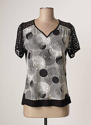 T-shirt imprimé fantaisie manches courtes noir GUY DUBOUIS femme