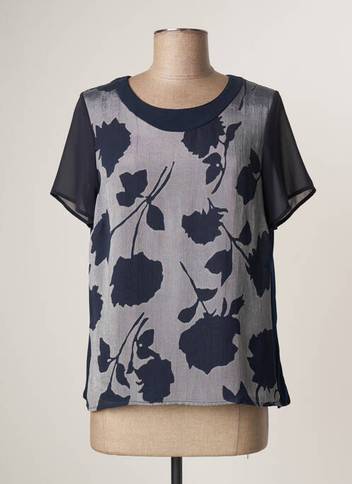 Top stretch manches courtes bleu GUY DUBOUIS femme