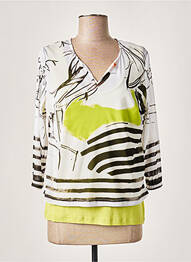 Top imprimé fantaisie manches 3/4 vert #127344 femme