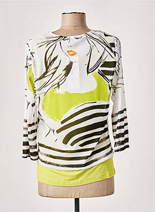 Top imprimé fantaisie manches 3/4 vert #127344 femme