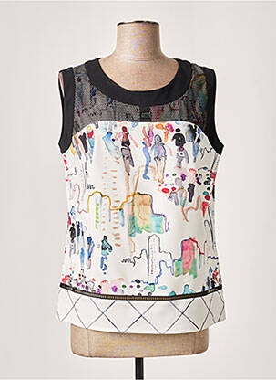 Top tissage crêpe sans manche blanc MERI & ESCA femme