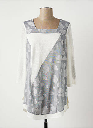 Tunique manches longues légère et transparente gris MERI & ESCA femme