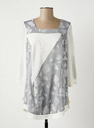 Tunique manches longues imprimé fantaisie gris MERI & ESCA femme