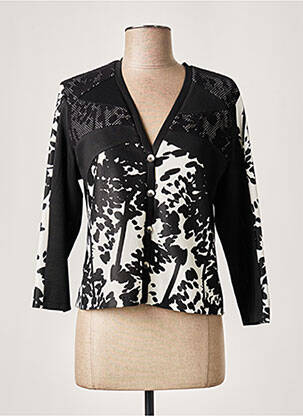 Veste casual col rond noir FRANCE RIVOIRE femme