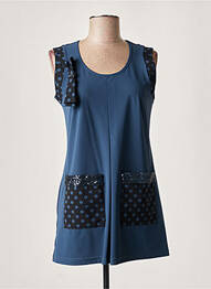 Tunique sans manche coupe cintrée bleu MERI & ESCA femme