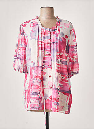 Tunique manches longues légère et transparente rose GUY DUBOUIS femme