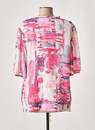 Tunique manches longues légère et transparente rose GUY DUBOUIS femme