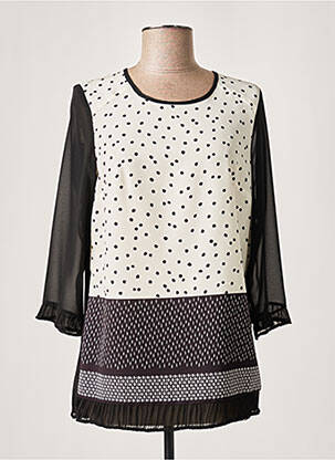 Tunique manches longues tissage crêpe noir FRANCE RIVOIRE femme